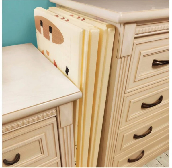 Коврик детский игровой 200 х 180, для ползанья, складной двухсторонний, развивающий (Лесные звери)