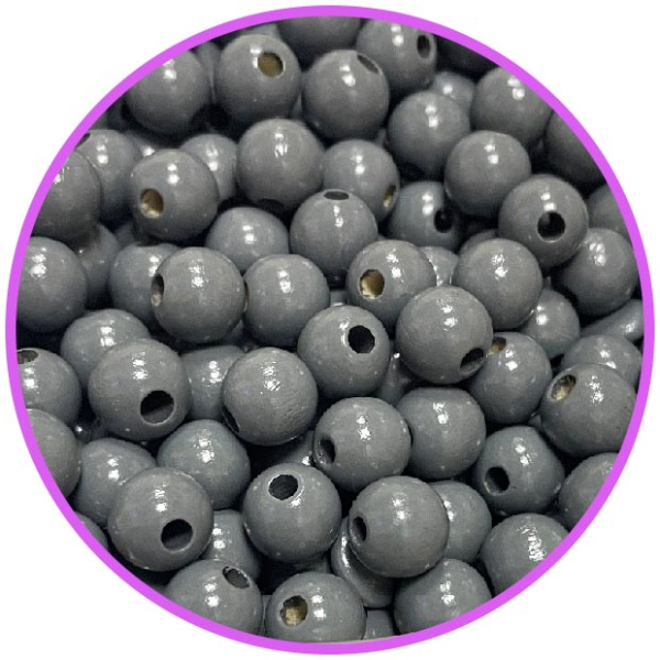 Бусина серая 10 мм (германия, дерево)